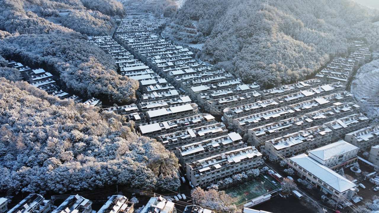慶元縣濛洲街道同濟新村，雪后初霽。慶元縣融媒體中心 供圖