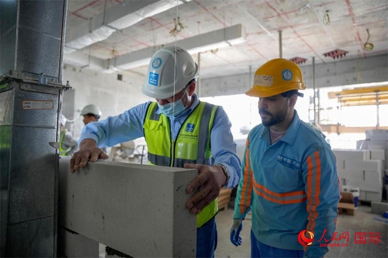 砌墻。人民網(wǎng)塔里克·易卜拉欣攝