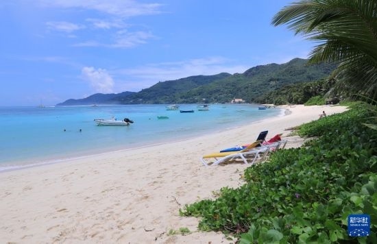3月19日，游客在塞舌爾馬埃島海邊休閑。新華社記者 董江輝 攝