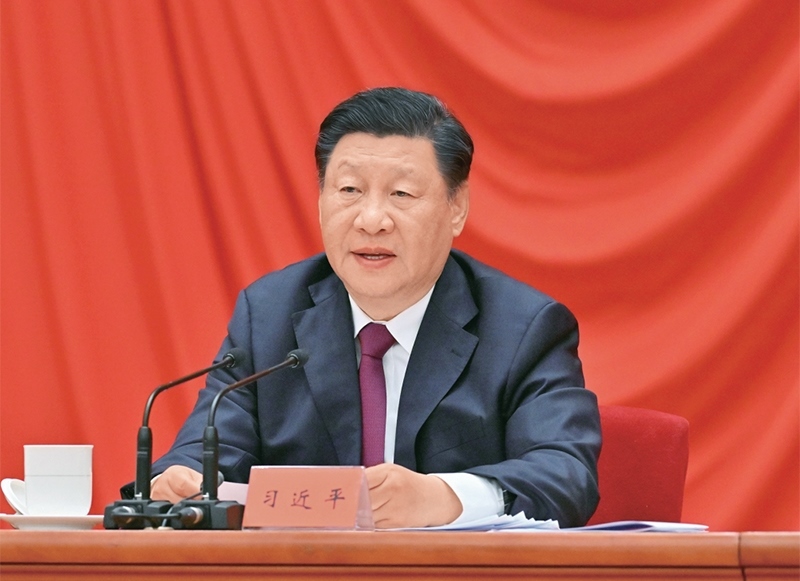 2022年5月10日，慶祝中國共產(chǎn)主義青年團(tuán)成立100周年大會(huì)在北京人民大會(huì)堂隆重舉行。中共中央總書記、國家主席、中央軍委主席習(xí)近平在大會(huì)上發(fā)表重要講話。 新華社記者 岳月偉/攝