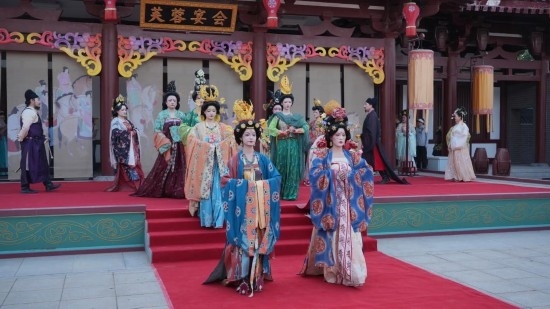 大唐芙蓉園舉辦的漢服展演活動。受訪者供圖