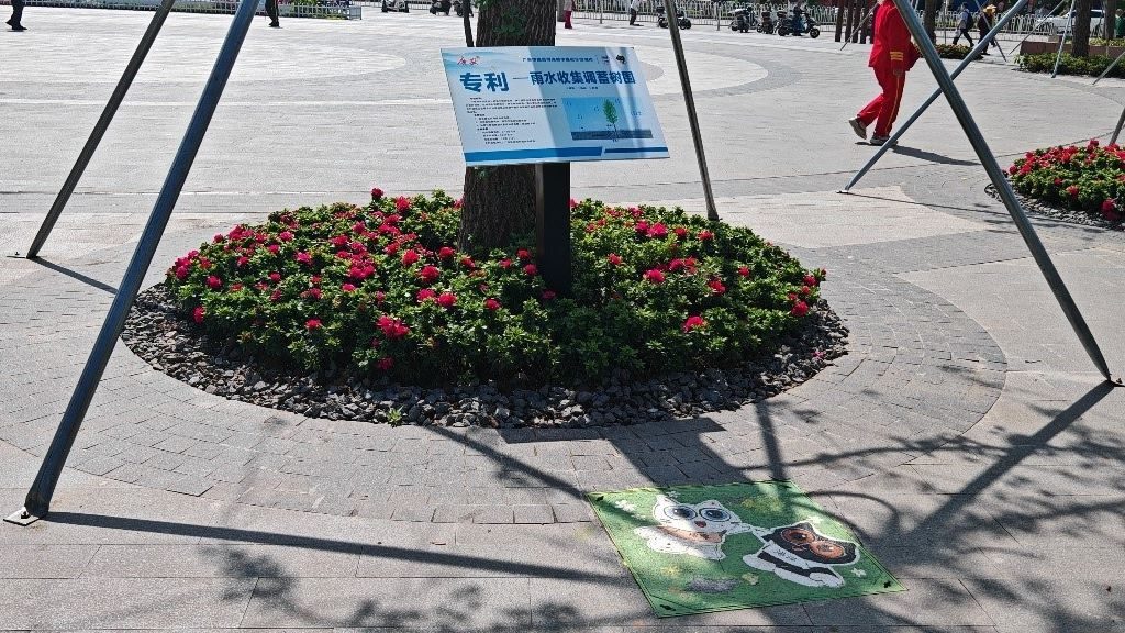 廣安“雨水收集調(diào)蓄樹(shù)池”，已在市內(nèi)公園落地運(yùn)用。受訪者供圖