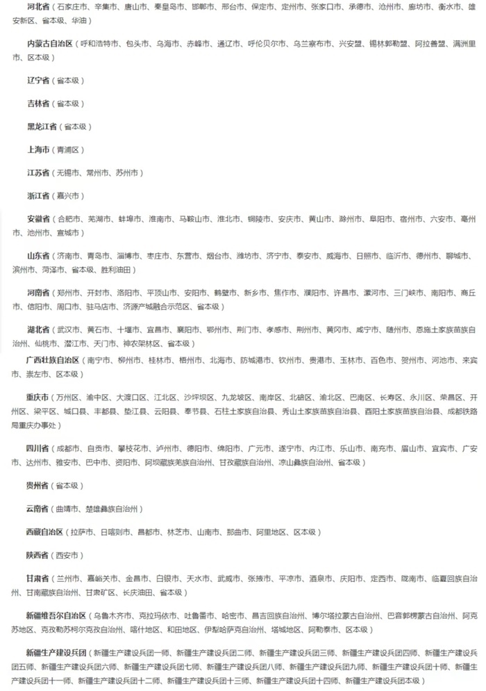 截至5月8日已開通醫(yī)保個(gè)賬跨省共濟(jì)的統(tǒng)籌區(qū)。（國家醫(yī)保局官網(wǎng)截圖）