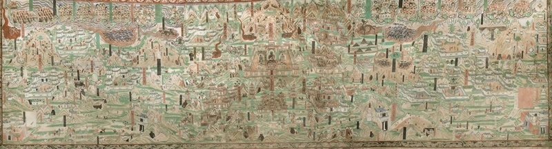 莫高窟第61窟內(nèi)的《五臺山圖》。