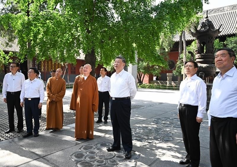 △2025年5月19日，習(xí)近平總書記在河南洛陽白馬寺考察。